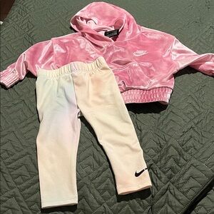 Nike Kids Pastel Leggings and Pink Hoodie Set